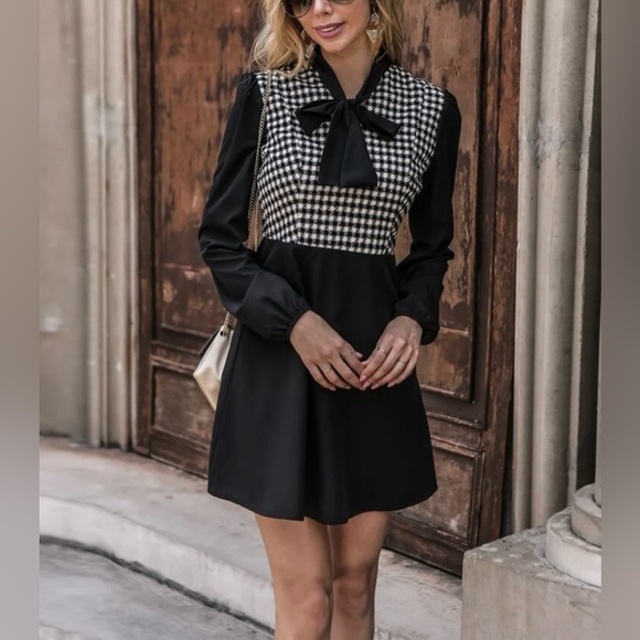 NEW!! Houndstooth Bow-Tie Dress – Size XL - Picture 3 of 8